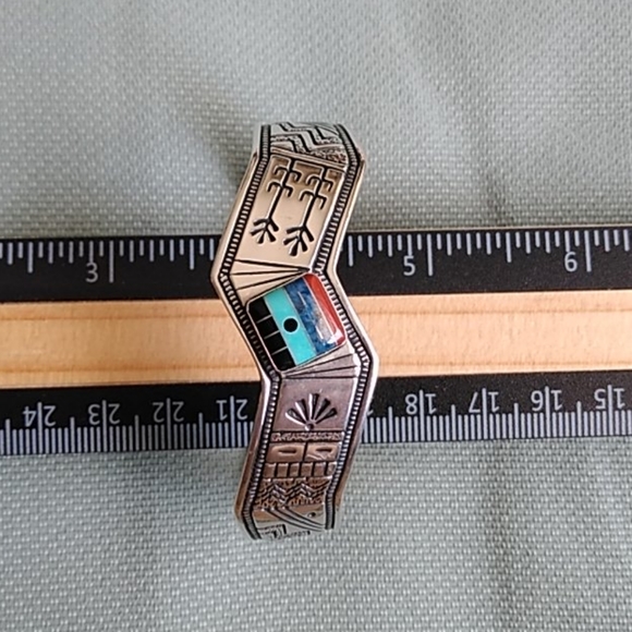 Roderic Tenorio Southwest Sterling Cuff Bracelet - Picture 8 of 12